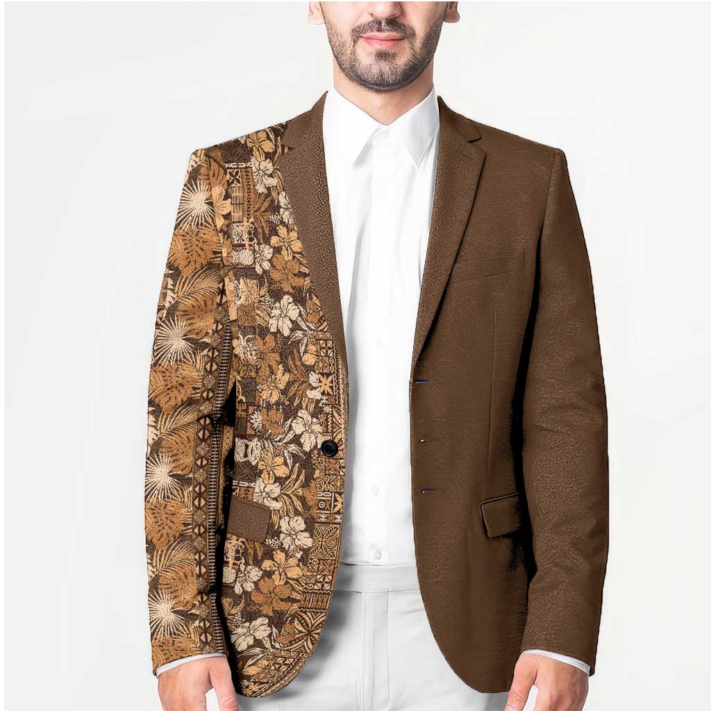 Hawaiian Tribal Elements Hibiscus Blazer Gold Pattern LT9 - Polynesian Pride