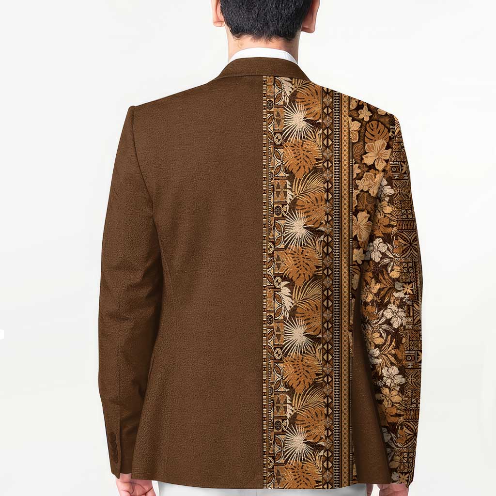Hawaiian Tribal Elements Hibiscus Blazer Gold Pattern LT9 - Polynesian Pride
