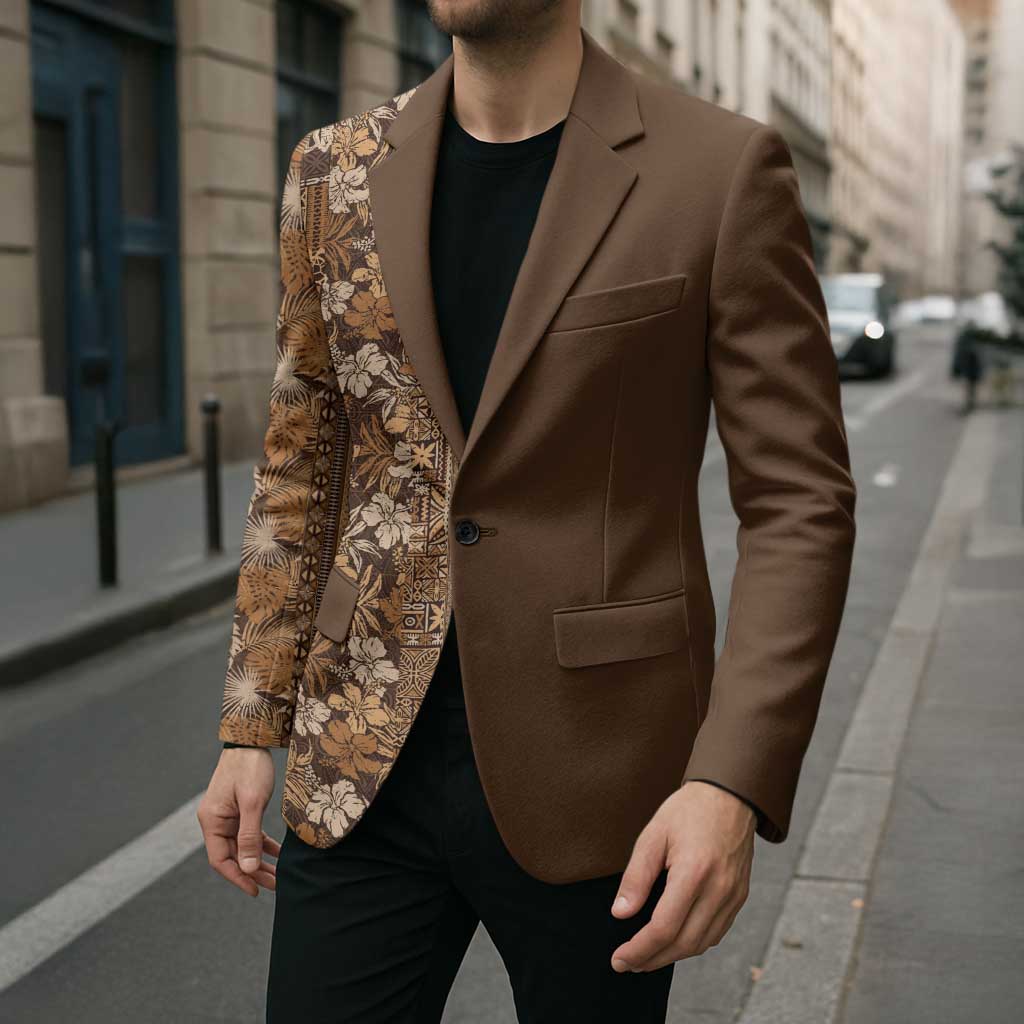 Hawaiian Tribal Elements Hibiscus Blazer Gold Pattern LT9 - Polynesian Pride