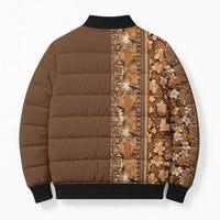 Hawaiian Tribal Elements Hibiscus Bomber Puffer Jacket Gold Pattern LT9 - Polynesian Pride