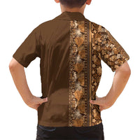 Hawaiian Tribal Elements Hibiscus Hawaiian Shirt Gold Pattern LT9 - Polynesian Pride
