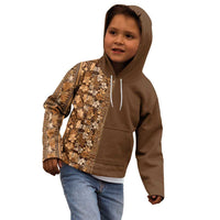 Hawaiian Tribal Elements Hibiscus Kid Hoodie Gold Pattern LT9 - Polynesian Pride