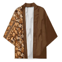 Hawaiian Tribal Elements Hibiscus Kimono Gold Pattern LT9 Unisex Gold - Polynesian Pride