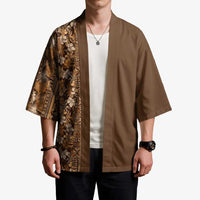 Hawaiian Tribal Elements Hibiscus Kimono Gold Pattern LT9 - Polynesian Pride
