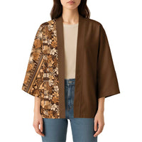 Hawaiian Tribal Elements Hibiscus Kimono Gold Pattern LT9 - Polynesian Pride