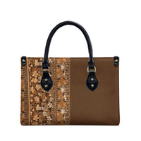 Hawaiian Tribal Elements Hibiscus Leather Bag Gold Pattern LT9 - Polynesian Pride