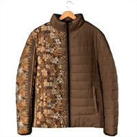 Hawaiian Tribal Elements Hibiscus Padded Jacket Gold Pattern LT9 - Polynesian Pride