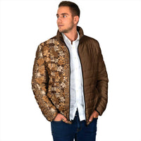 Hawaiian Tribal Elements Hibiscus Padded Jacket Gold Pattern LT9 - Polynesian Pride