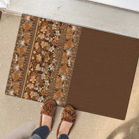 Hawaiian Tribal Elements Hibiscus Rubber Doormat Gold Pattern LT9 - Polynesian Pride