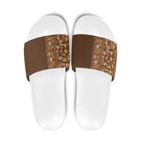 Hawaiian Tribal Elements Hibiscus Slide Sandals Gold Pattern LT9 Gold - Polynesian Pride