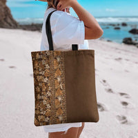 Hawaiian Tribal Elements Hibiscus Tote Bag Gold Pattern LT9 - Polynesian Pride