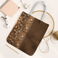 Hawaiian Tribal Elements Hibiscus Tote Bag Gold Pattern LT9 White Strap One Size Gold - Polynesian Pride