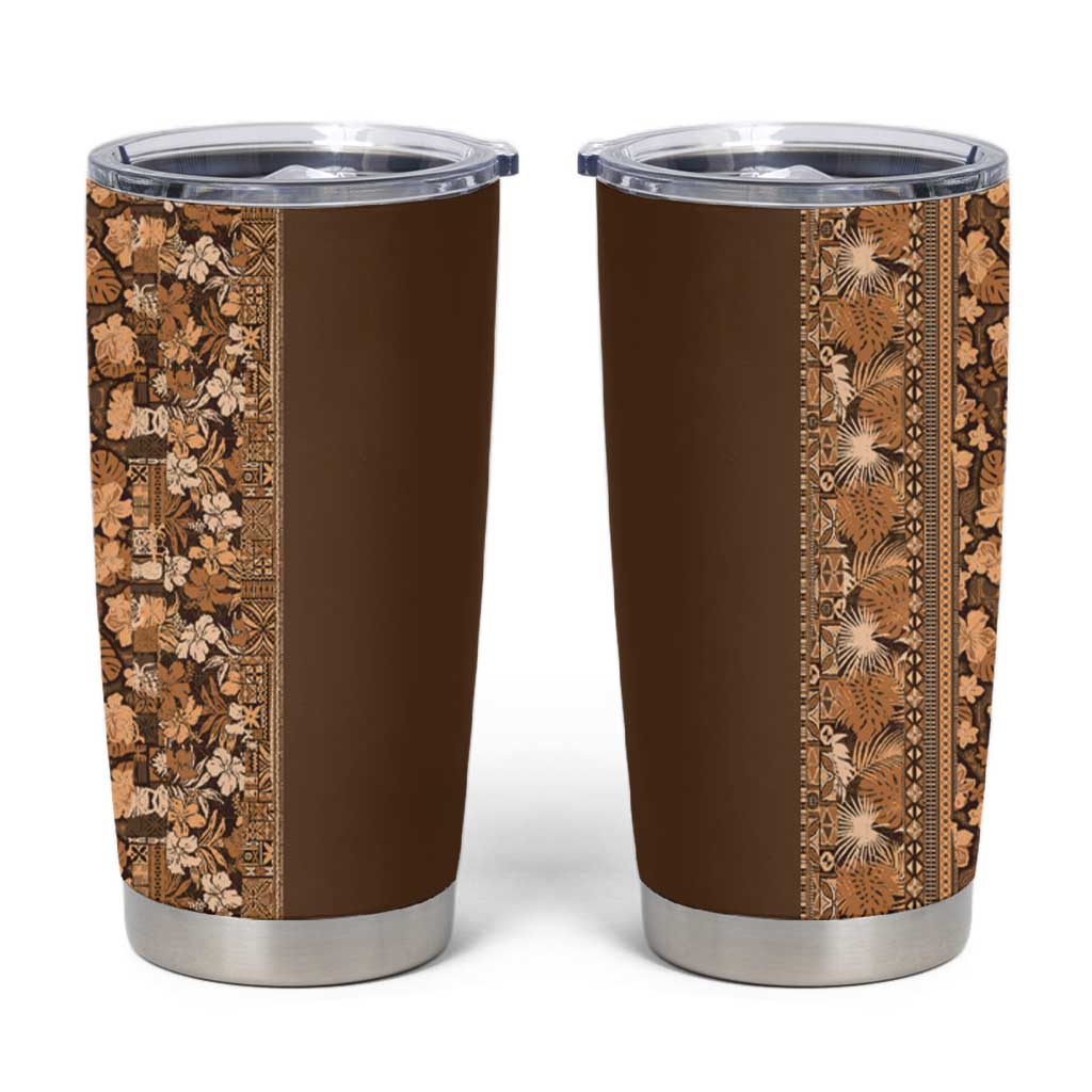 Hawaiian Tribal Elements Hibiscus Tumbler Cup Gold Pattern LT9 Gold - Polynesian Pride