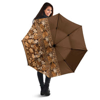 Hawaiian Tribal Elements Hibiscus Umbrella Gold Pattern LT9 - Polynesian Pride
