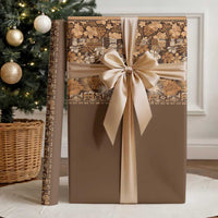 Hawaiian Tribal Elements Hibiscus Wrapping Paper Gold Pattern LT9 - Polynesian Pride