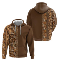 Hawaiian Tribal Elements Hibiscus Zip Hoodie Gold Pattern LT9 - Polynesian Pride