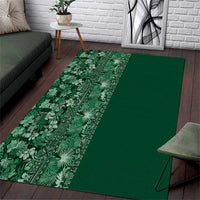 Hawaiian Tribal Elements Hibiscus Area Rug Green Pattern LT9 Green - Polynesian Pride