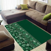 Hawaiian Tribal Elements Hibiscus Area Rug Green Pattern LT9 - Polynesian Pride