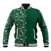 Hawaiian Tribal Elements Hibiscus Baseball Jacket Green Pattern LT9 Unisex Green - Polynesian Pride