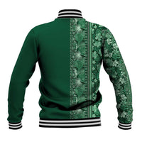 Hawaiian Tribal Elements Hibiscus Baseball Jacket Green Pattern LT9 - Polynesian Pride