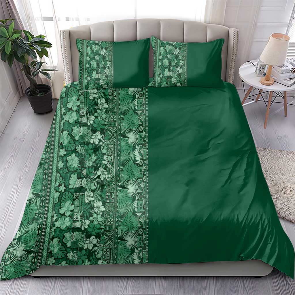 Hawaiian Tribal Elements Hibiscus Bedding Set Green Pattern LT9 - Polynesian Pride