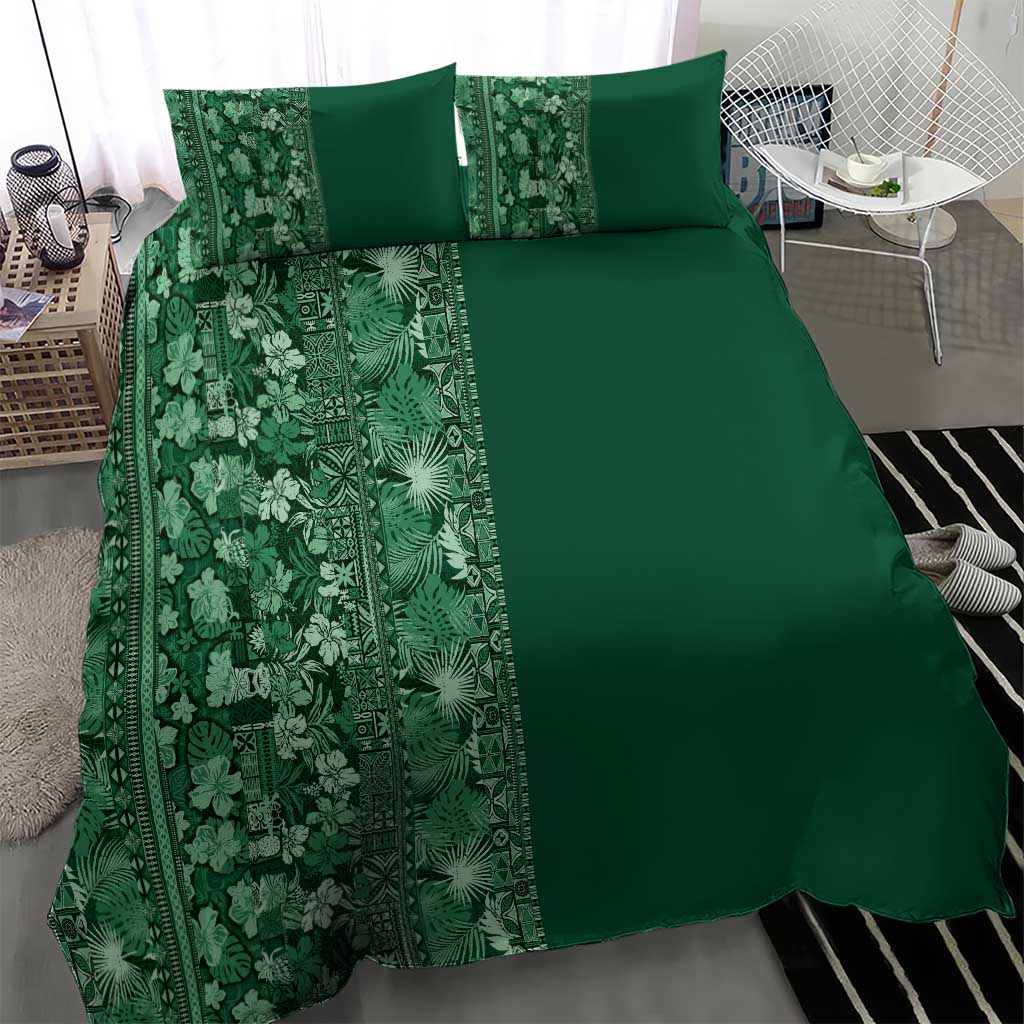 Hawaiian Tribal Elements Hibiscus Bedding Set Green Pattern LT9 - Polynesian Pride