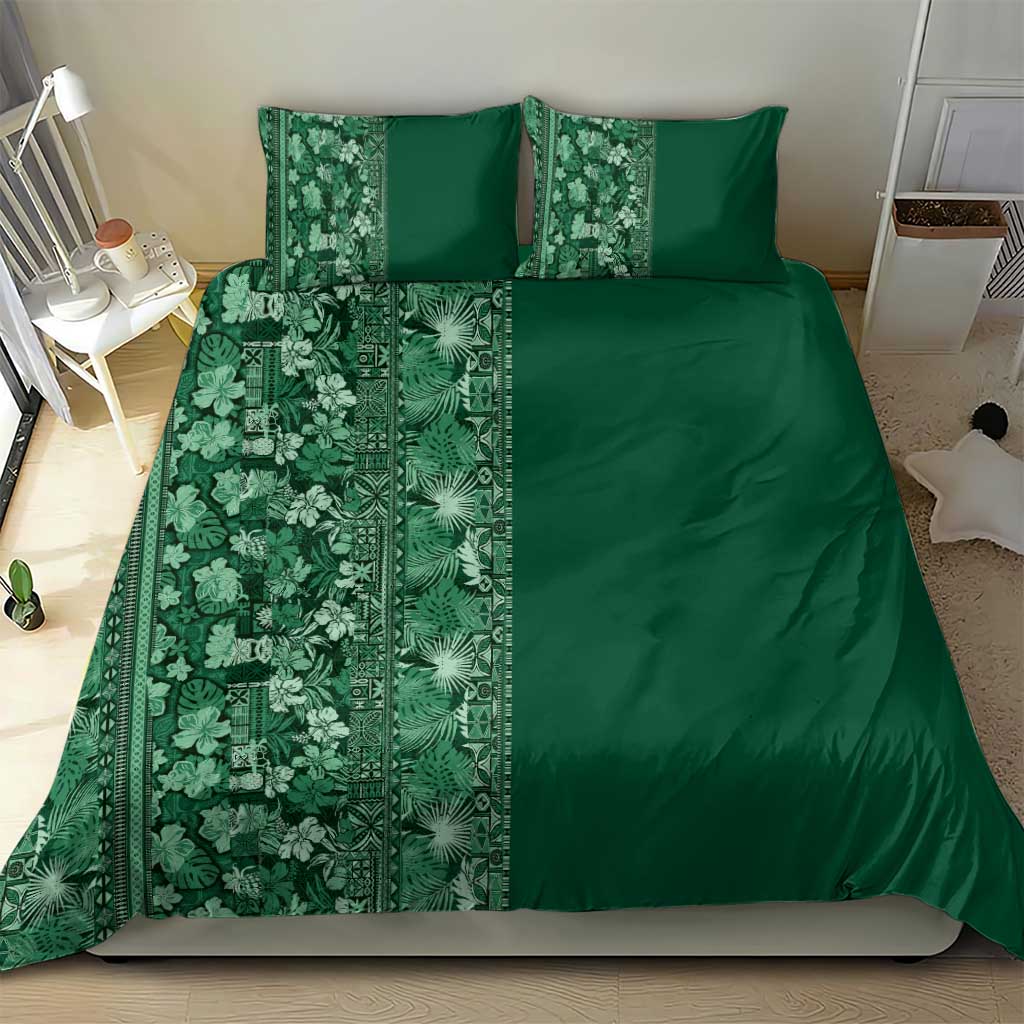 Hawaiian Tribal Elements Hibiscus Bedding Set Green Pattern LT9 - Polynesian Pride