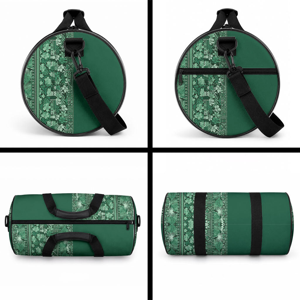 Hawaiian Tribal Elements Hibiscus Duffle Bag Green Pattern LT9 - Polynesian Pride