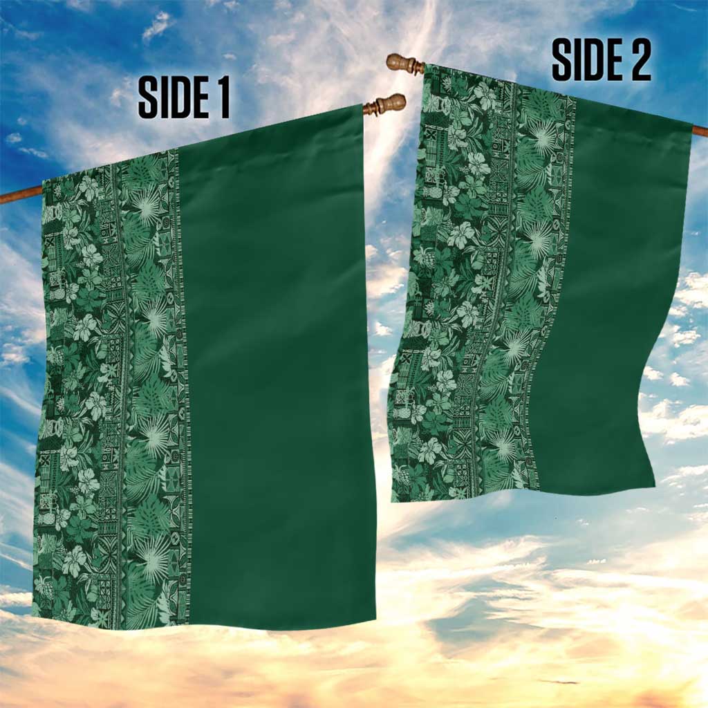 Hawaiian Tribal Elements Hibiscus Garden Flag Green Pattern LT9 - Polynesian Pride
