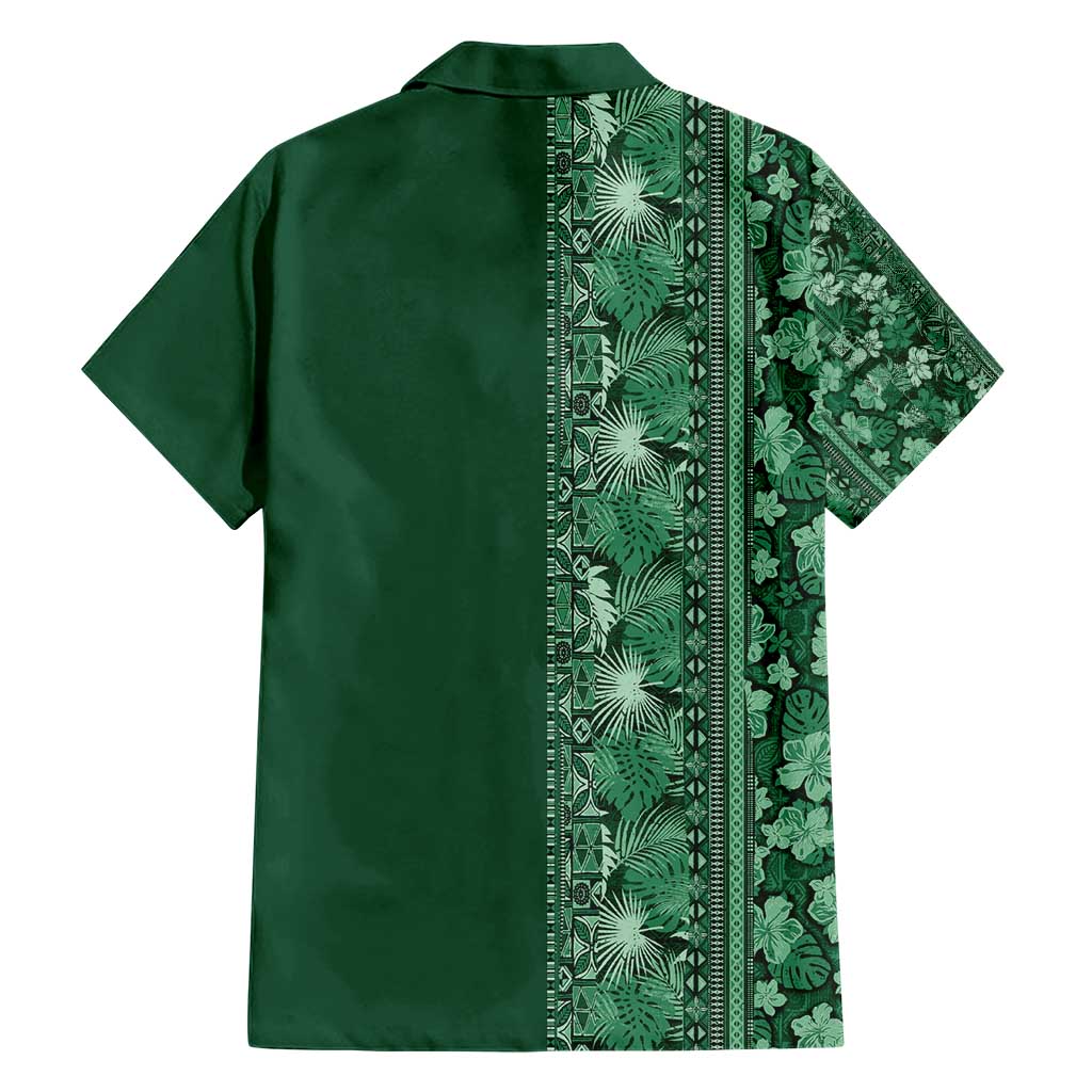 Hawaiian Tribal Elements Hibiscus Hawaiian Shirt Green Pattern LT9 - Polynesian Pride