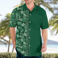 Hawaiian Tribal Elements Hibiscus Hawaiian Shirt Green Pattern LT9 - Polynesian Pride