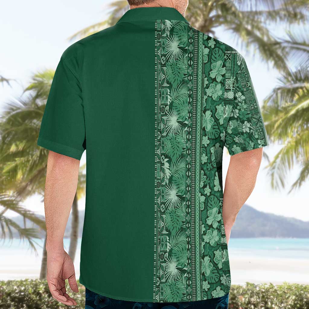 Hawaiian Tribal Elements Hibiscus Hawaiian Shirt Green Pattern LT9 - Polynesian Pride