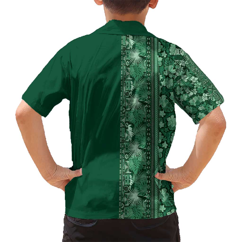 Hawaiian Tribal Elements Hibiscus Hawaiian Shirt Green Pattern LT9 - Polynesian Pride