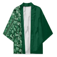 Hawaiian Tribal Elements Hibiscus Kimono Green Pattern LT9 Unisex Green - Polynesian Pride
