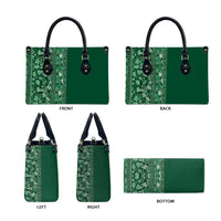 Hawaiian Tribal Elements Hibiscus Leather Bag Green Pattern LT9 - Polynesian Pride