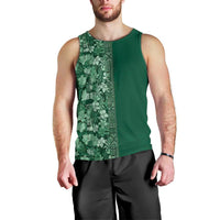 Hawaiian Tribal Elements Hibiscus Men Tank Top Green Pattern LT9 - Polynesian Pride