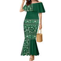 Hawaiian Tribal Elements Hibiscus Mermaid Dress Green Pattern LT9 Women Green - Polynesian Pride