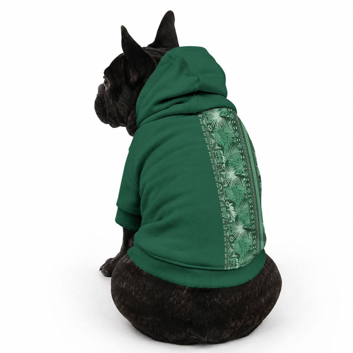 Hawaiian Tribal Elements Hibiscus Pet Hoodie Green Pattern LT9 - Polynesian Pride