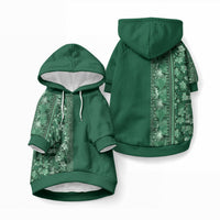 Hawaiian Tribal Elements Hibiscus Pet Hoodie Green Pattern LT9 Pullover Green - Polynesian Pride