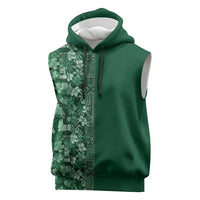 Hawaiian Tribal Elements Hibiscus Sleeveless Hoodie Green Pattern LT9 Green - Polynesian Pride