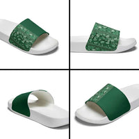 Hawaiian Tribal Elements Hibiscus Slide Sandals Green Pattern LT9 - Polynesian Pride