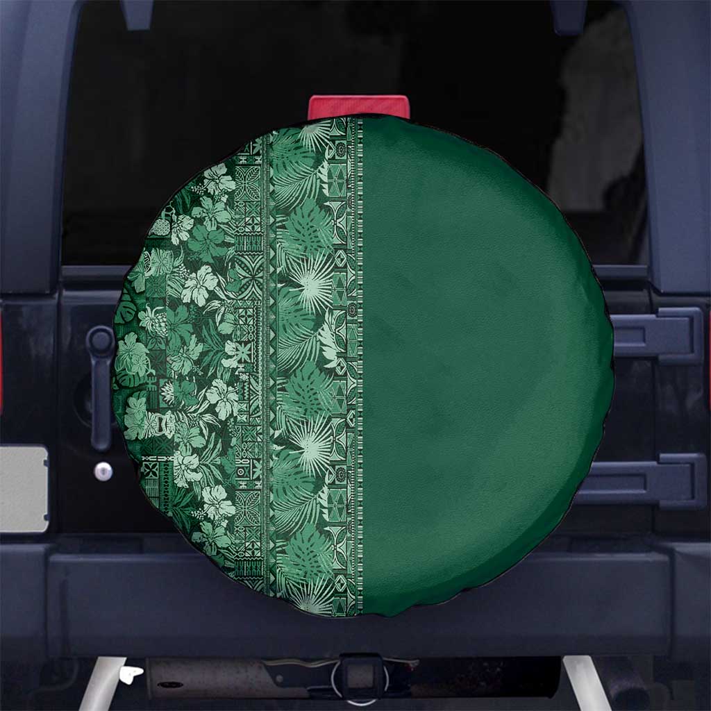 Hawaiian Tribal Elements Hibiscus Spare Tire Cover Green Pattern LT9 No hole Green - Polynesian Pride