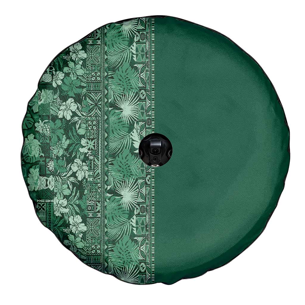Hawaiian Tribal Elements Hibiscus Spare Tire Cover Green Pattern LT9 - Polynesian Pride