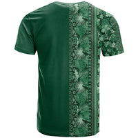 Hawaiian Tribal Elements Hibiscus T Shirt Green Pattern LT9 - Polynesian Pride