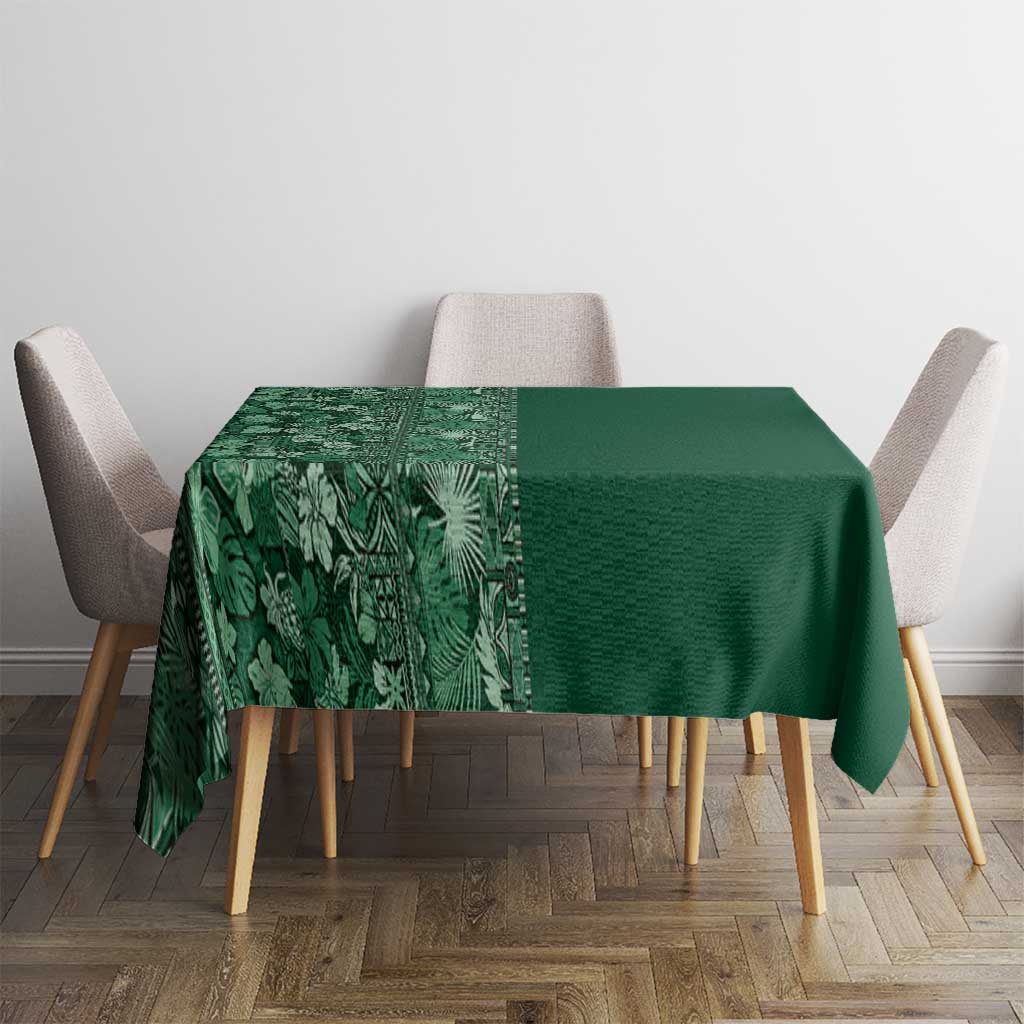 Hawaiian Tribal Elements Hibiscus Tablecloth Green Pattern LT9 - Polynesian Pride