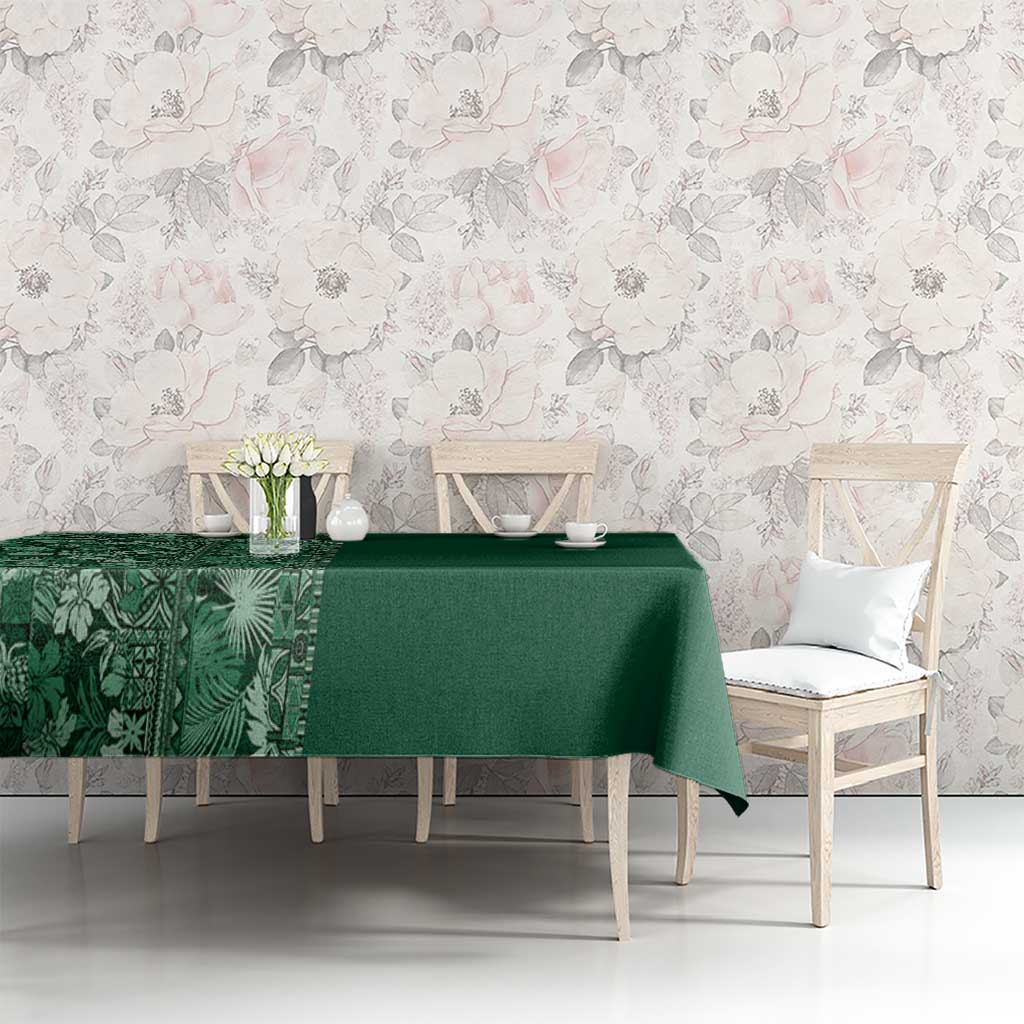 Hawaiian Tribal Elements Hibiscus Tablecloth Green Pattern LT9 - Polynesian Pride