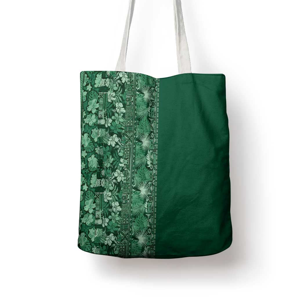 Hawaiian Tribal Elements Hibiscus Tote Bag Green Pattern LT9 - Polynesian Pride