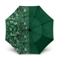 Hawaiian Tribal Elements Hibiscus Umbrella Green Pattern LT9 One Size Folded 11.42 inch Opened Diameter 37.4 inch Green - Polynesian Pride