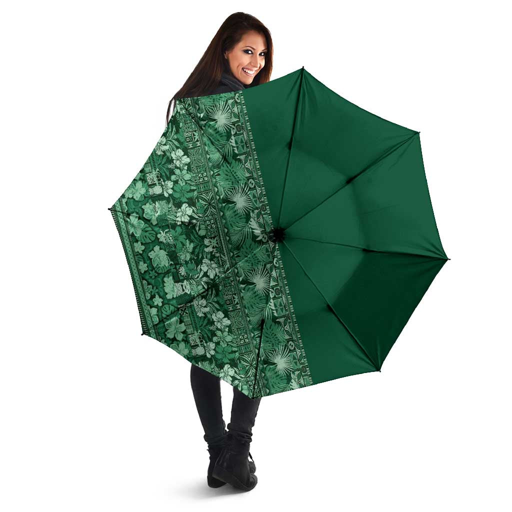 Hawaiian Tribal Elements Hibiscus Umbrella Green Pattern LT9 - Polynesian Pride
