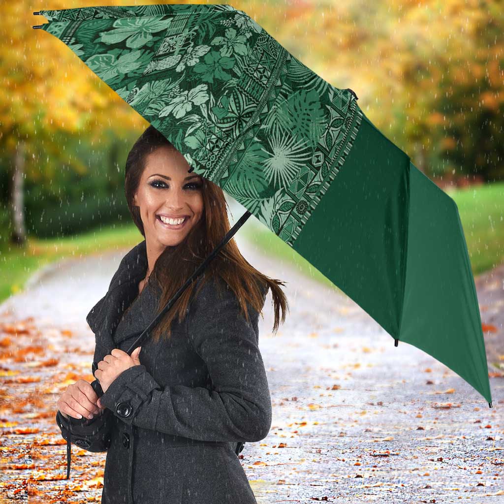 Hawaiian Tribal Elements Hibiscus Umbrella Green Pattern LT9 - Polynesian Pride